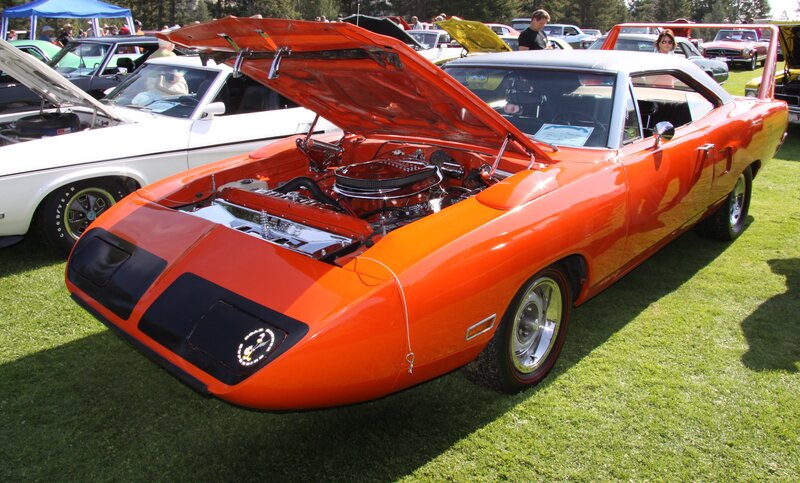 Orange Muscle Car — Showcase, Afternoon, Photograph, Car Show