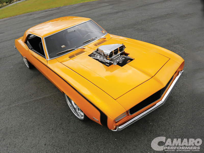 Orange Muscle Car — Showcase, Afternoon, Photograph, Engine