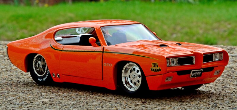 Orange Muscle Car — Static, Afternoon, Photograph, Grass