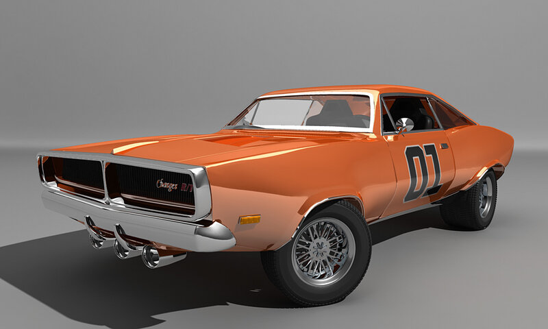Orange Muscle Car — Static