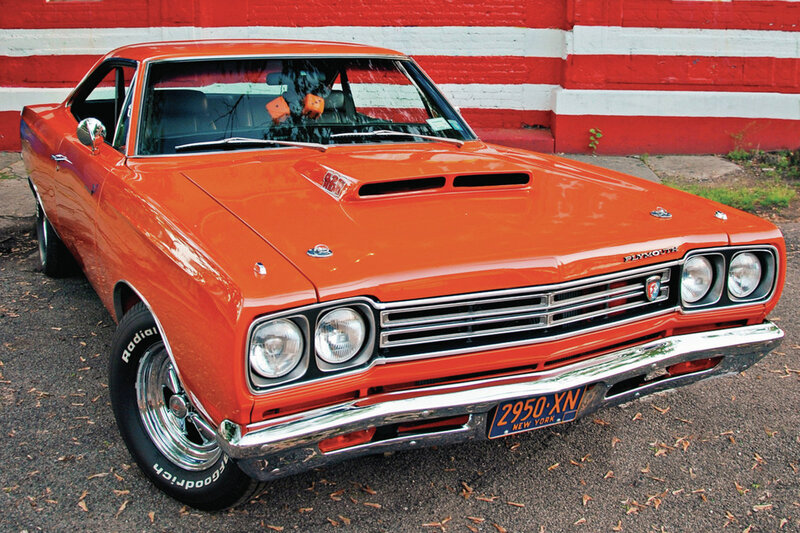 Orange Muscle Car — Vibrant, Afternoon