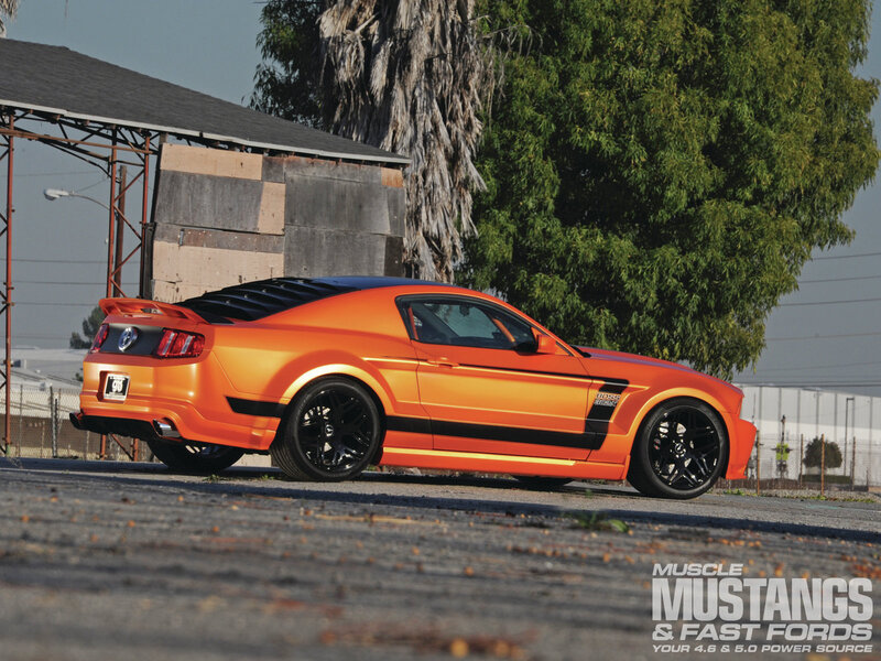 Orange Mustang Car — Dramatic, Afternoon