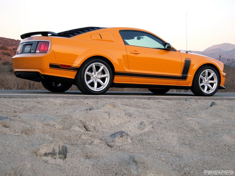 Orange Mustang Car — Dramatic, Sunset, Photograph