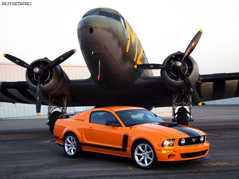 Orange Mustang Car — Dramatic, Sunset