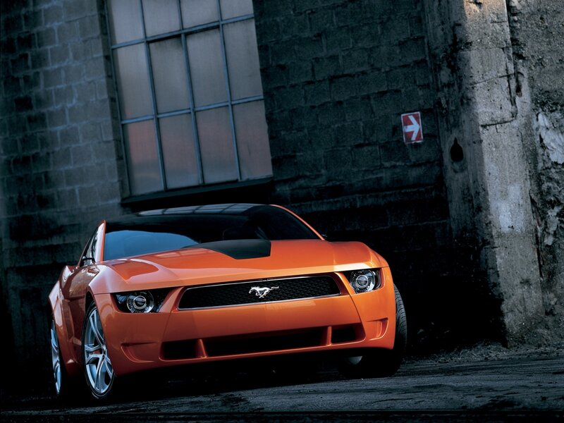 Orange Mustang Car — Photograph