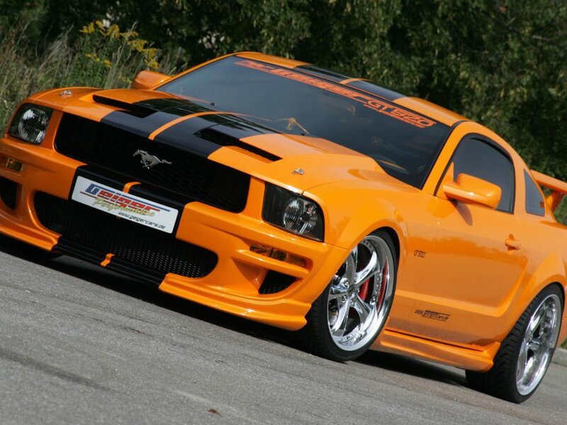 Orange Mustang Car