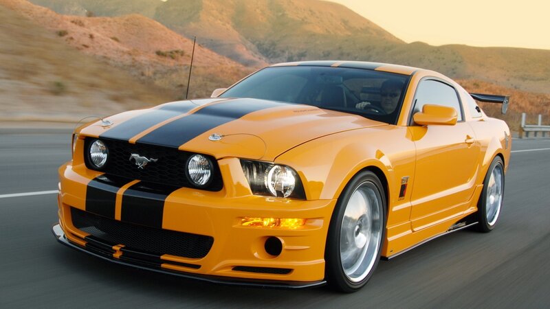 Orange Mustang Car — Yellow