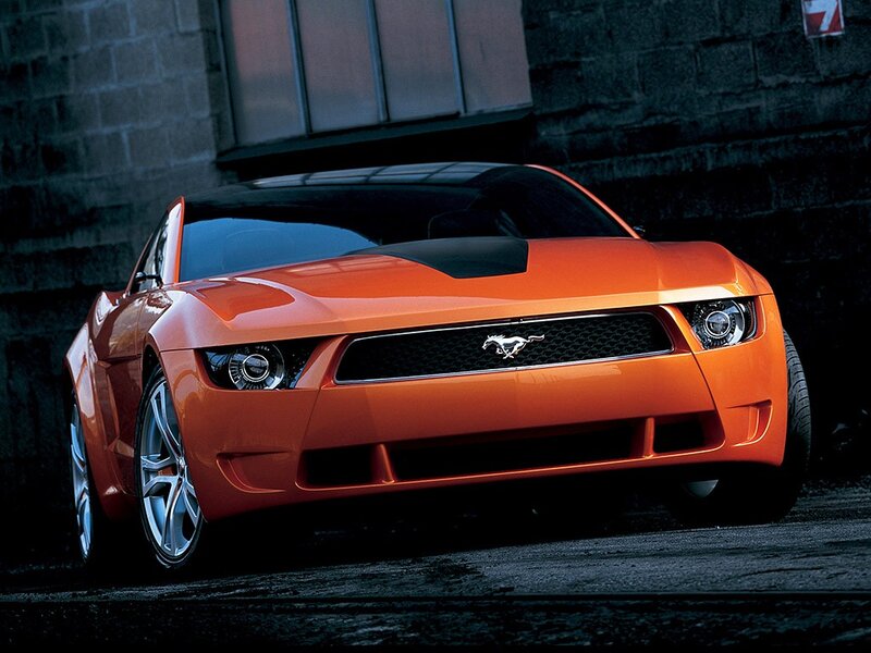 Orange Mustang Concept Car — Dramatic, Night