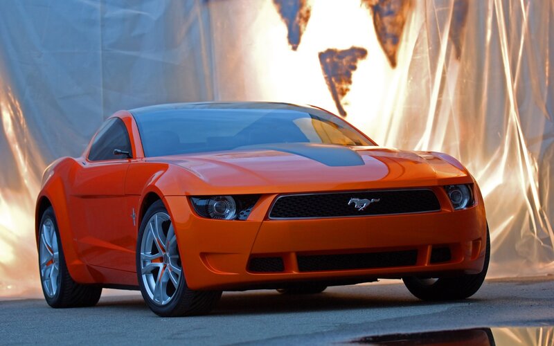 Orange Mustang Concept Car