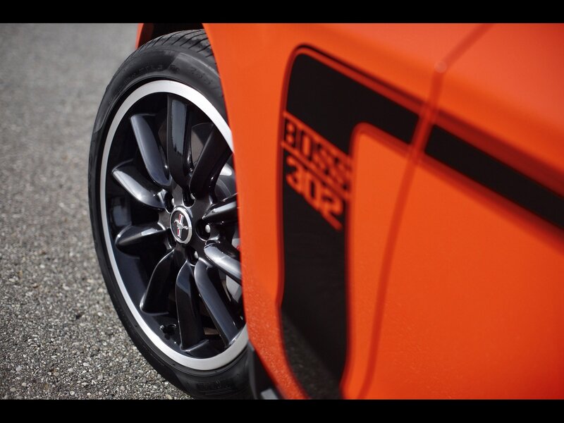 Orange Mustang wheel detail