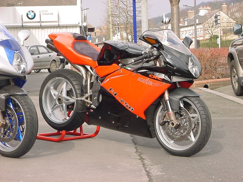 Orange MV Agusta F4-750 motorcycle