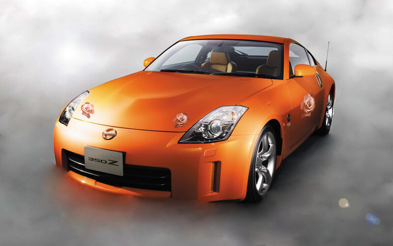 Orange Nissan 350Z sports car