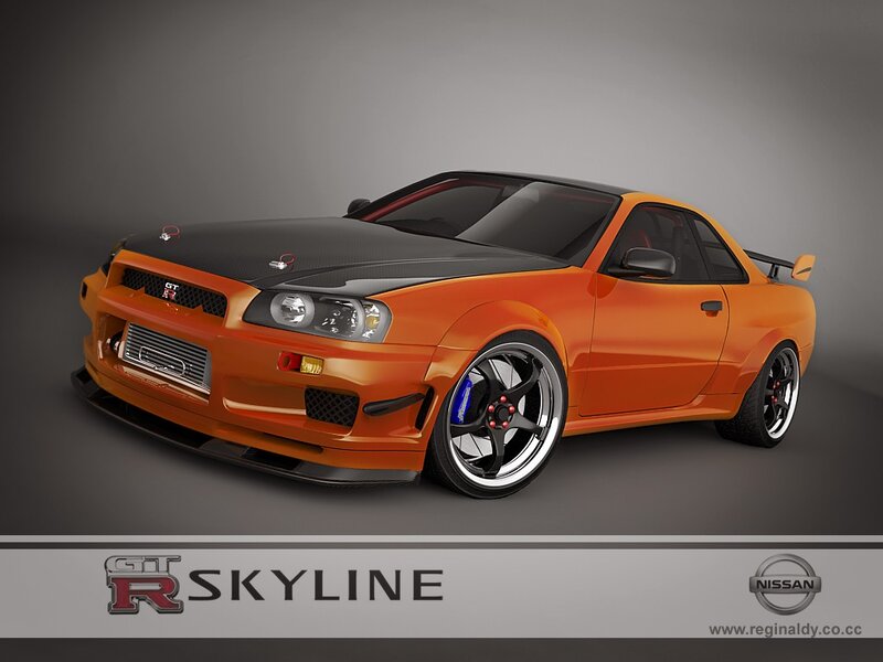 Orange Nissan GT-R Skyline
