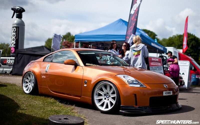 Orange Nissan Z at car show