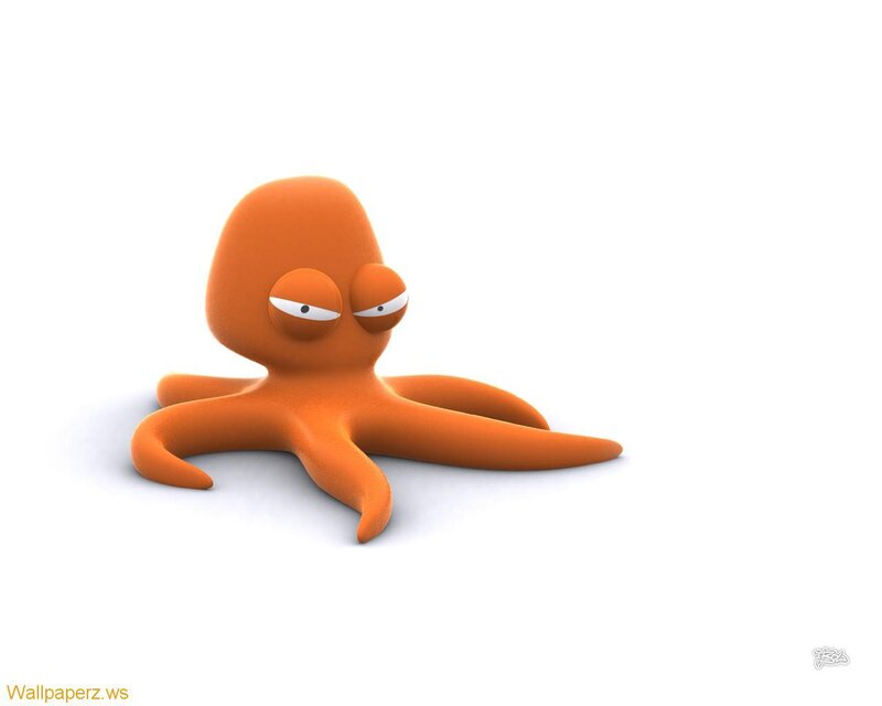 Orange Octopus Character