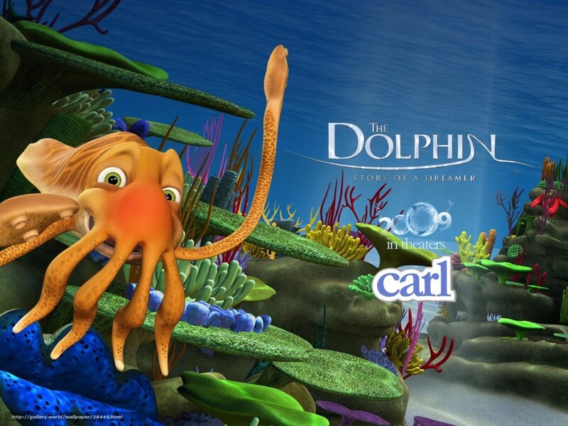 Orange Octopus in Coral — Blue