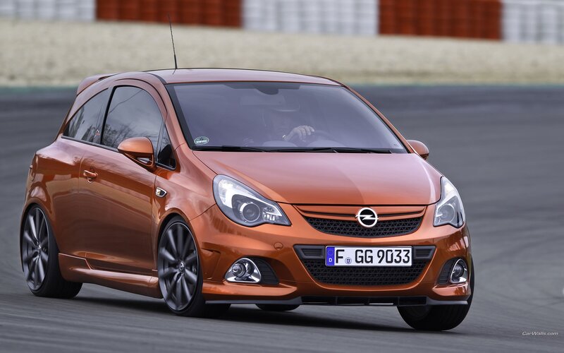 Orange Opel Corsa Car — Dynamic, Photograph, Driver