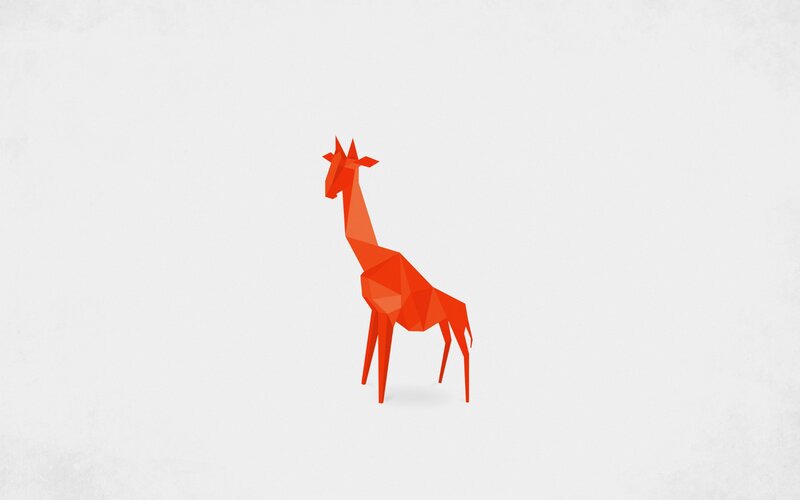 Orange Origami Giraffe