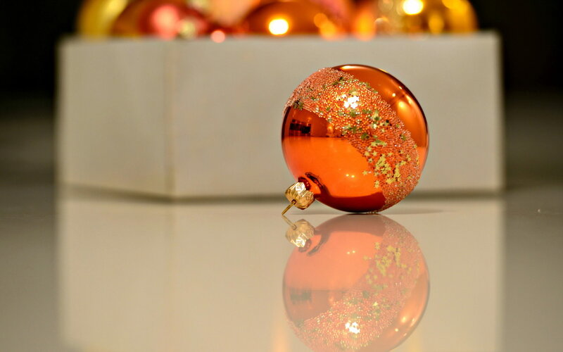 Orange Ornament on Surface