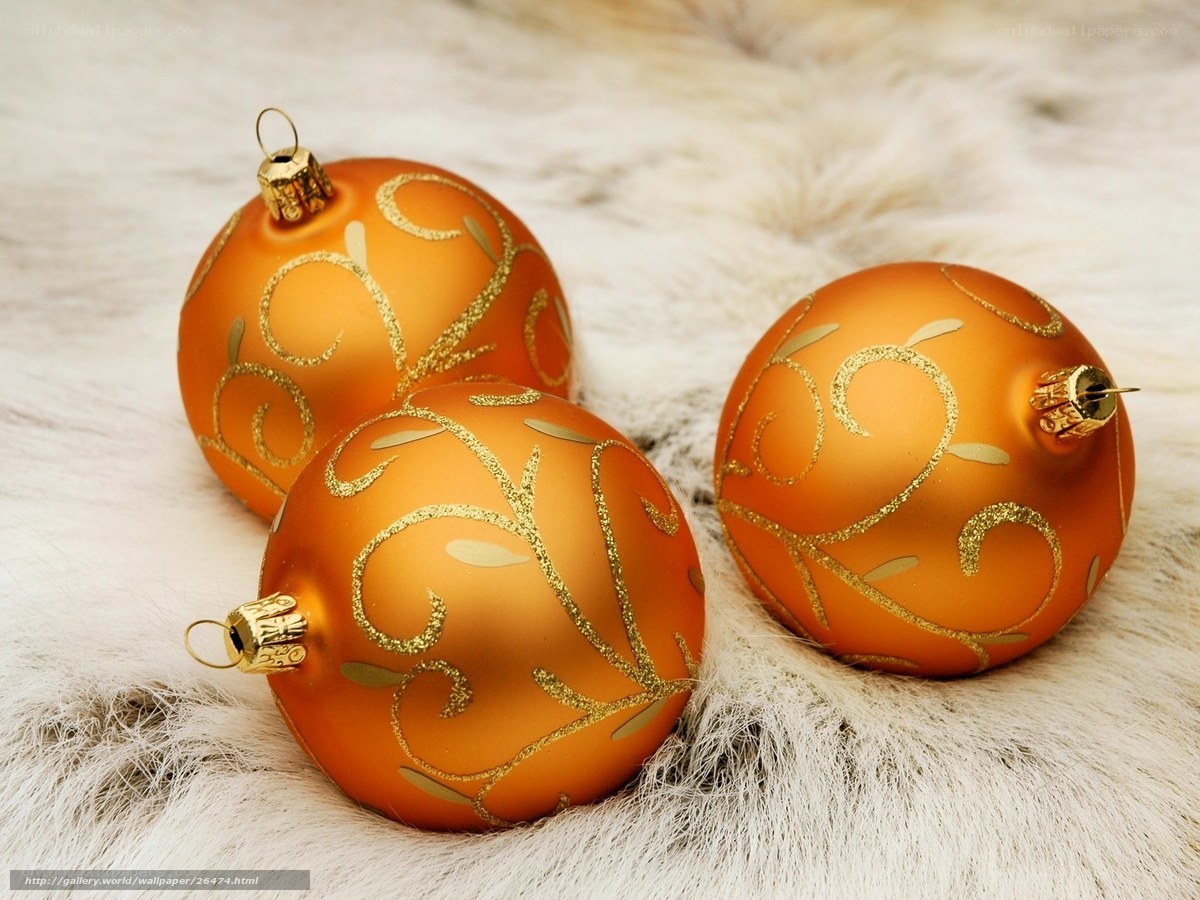 orange ornaments on fur