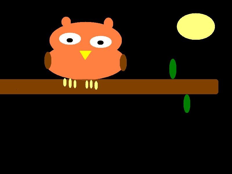 Orange Owl on Branch