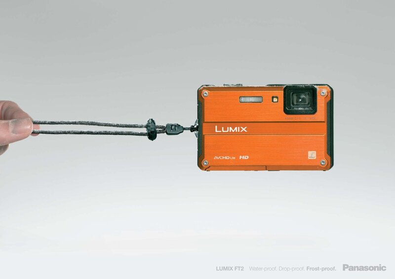 Orange Panasonic Lumix camera