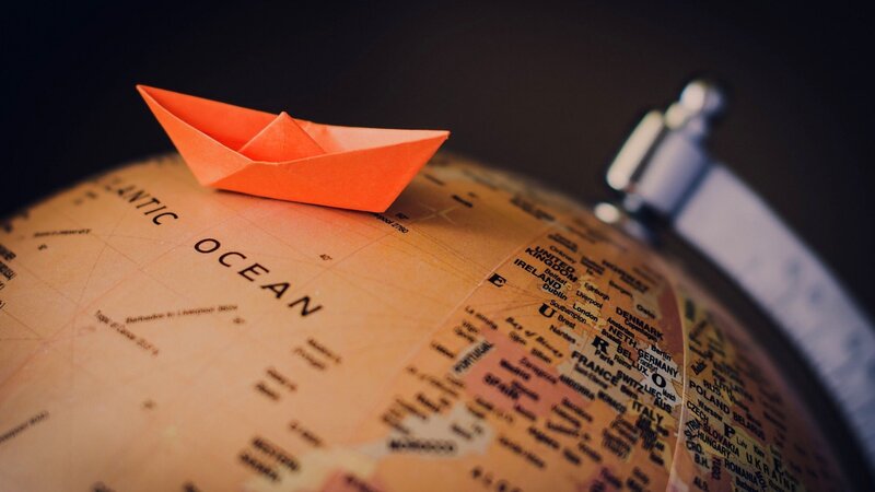 Orange Paper Boat