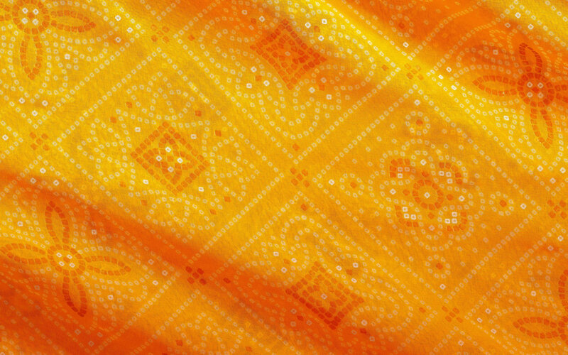 Orange Patterned Fabric — Yellow