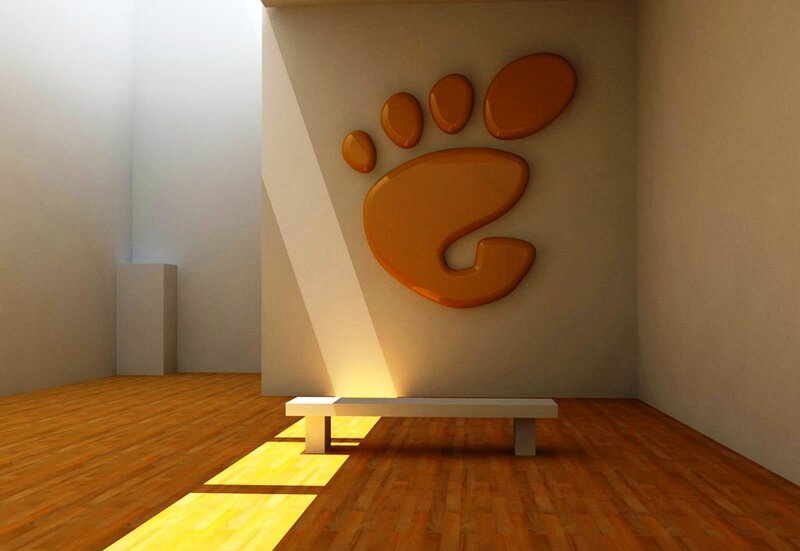 Orange Paw Print Sculpture