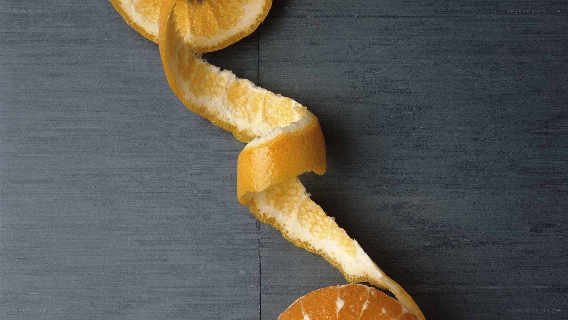 orange peel on dark surface