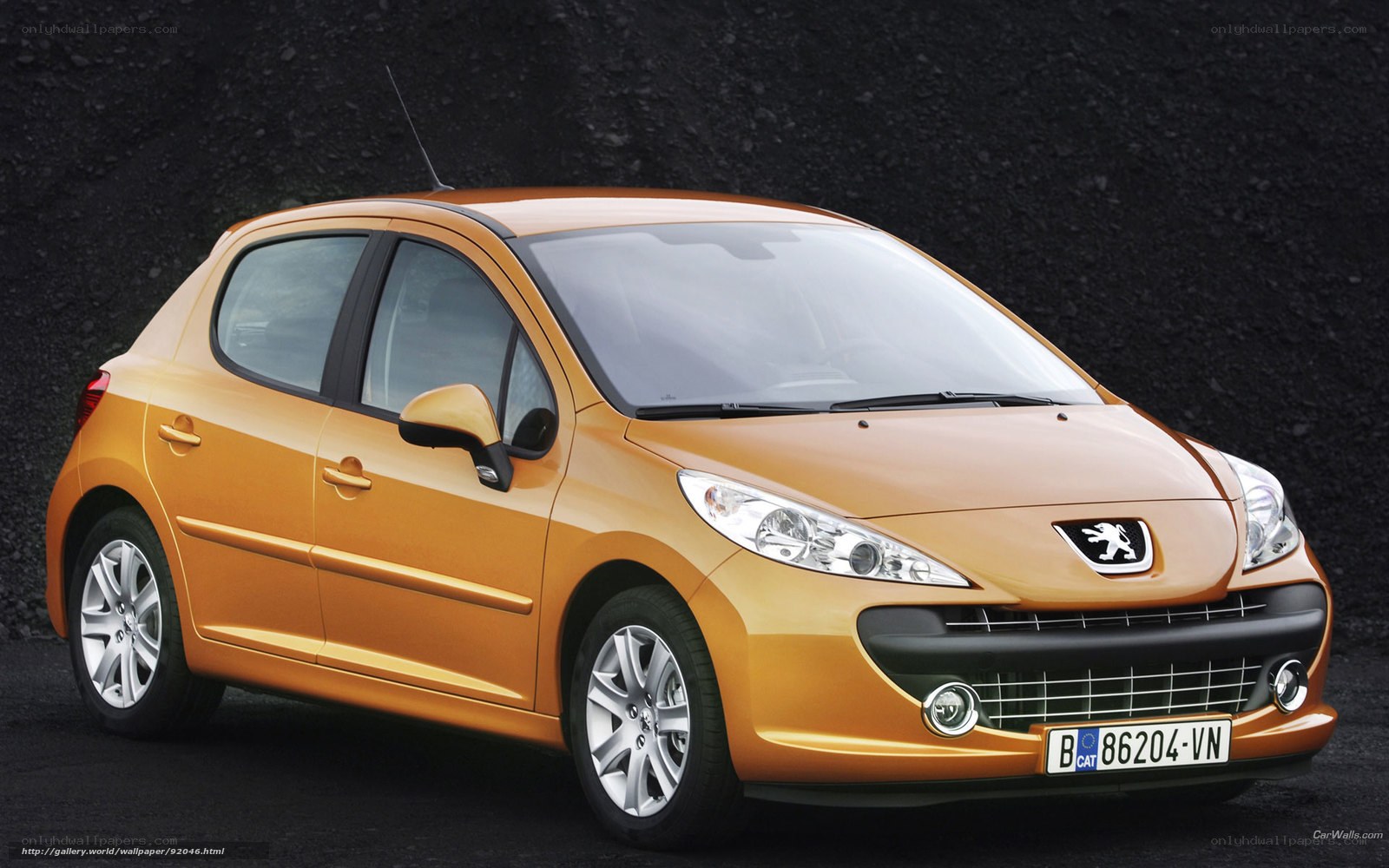 Orange Peugeot 207 Hatchback