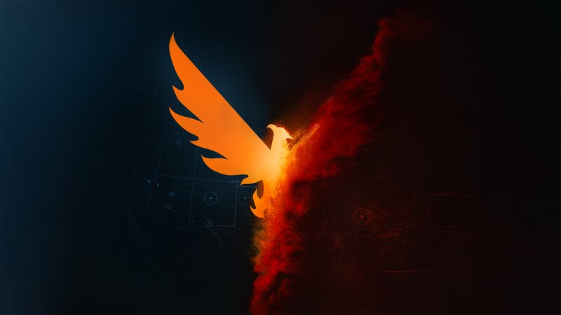 Orange Phoenix Silhouette