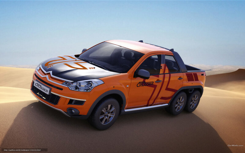 Orange Pickup Truck — Arid, Afternoon, 3d Render, Desert