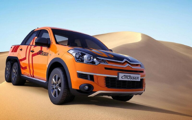 Orange Pickup Truck — Arid, Afternoon, 3d Render