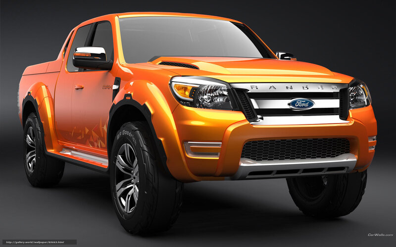 Orange Pickup Truck — Dramatic, 3d Render, Grille
