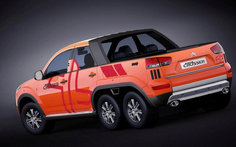 Orange Pickup Truck — Dramatic, 3d Render, Truck Bed
