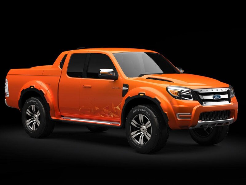 Orange Pickup Truck — Dramatic