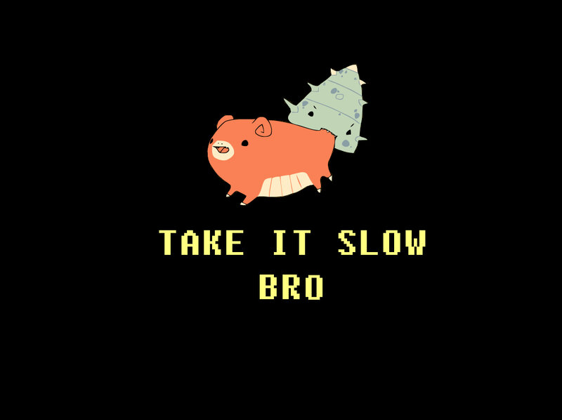 Orange Pig with Dinosaur