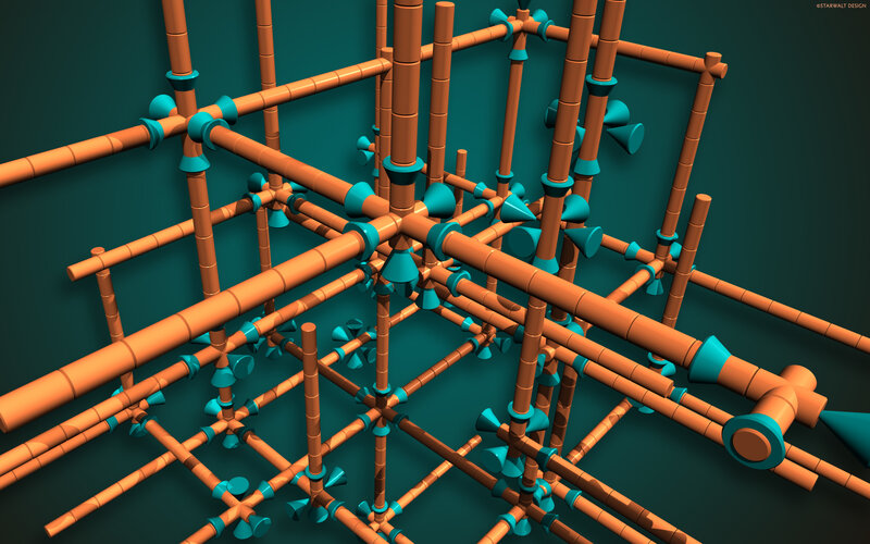 orange pipe network structure