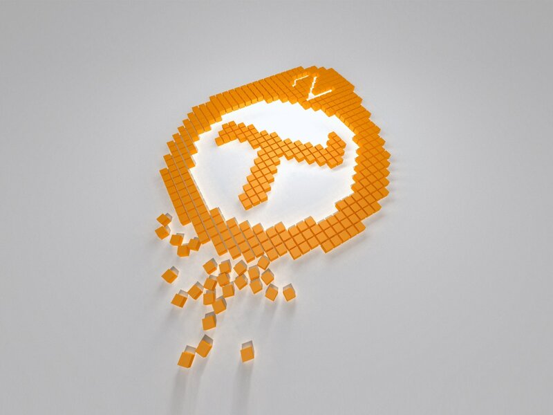 Orange Pixel Art Logo — Minimalist