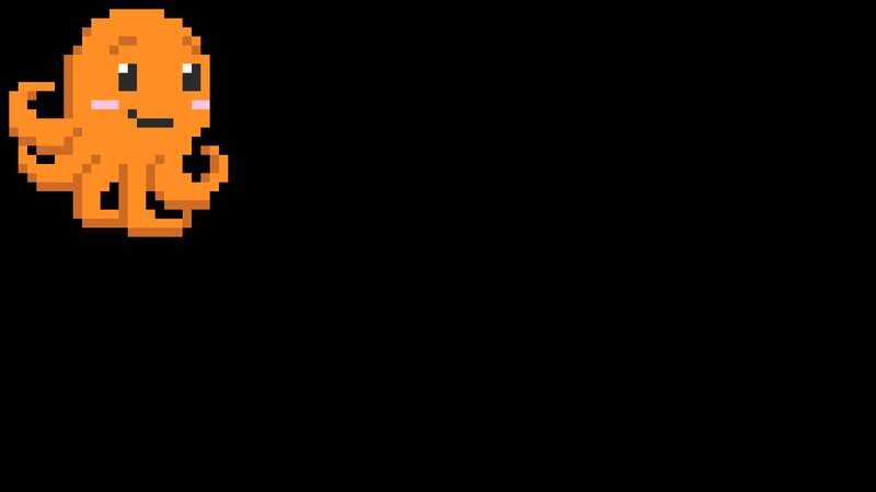 Orange Pixel Art Octopus