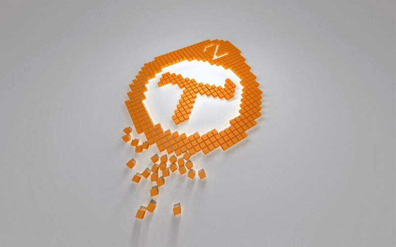 Orange Pixelated Logo