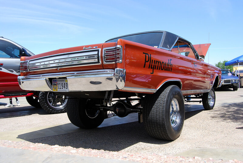 Orange Plymouth muscle car