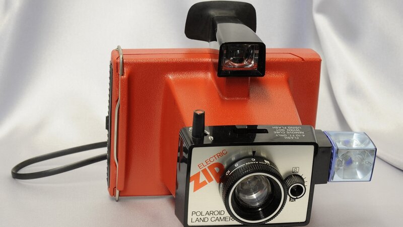 Orange Polaroid Camera