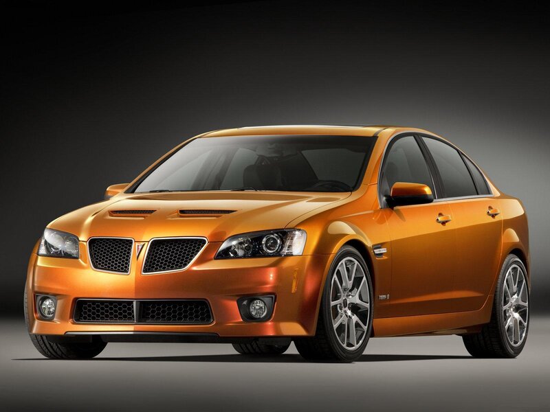 Orange Pontiac G8 Sedan — Dramatic, Photograph, Car, Wheels, Grille