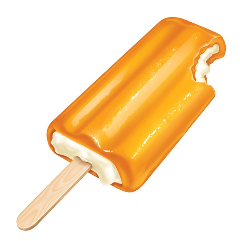 orange popsicle with bite