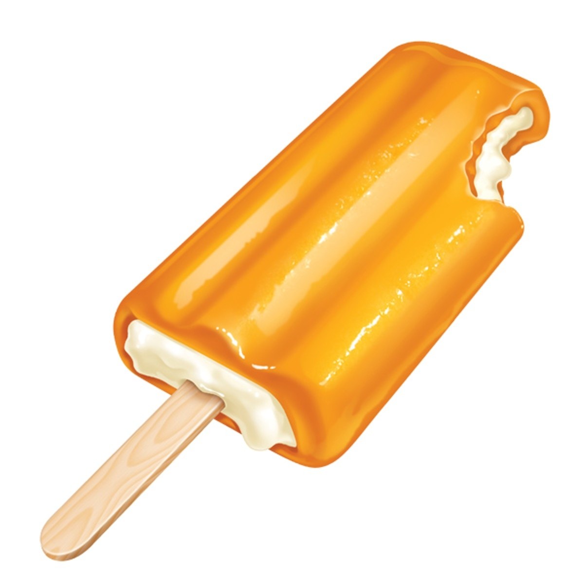 orange popsicle with bite