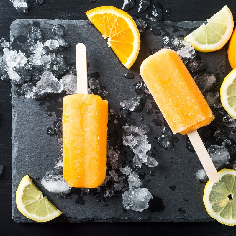 Orange Popsicles on Ice