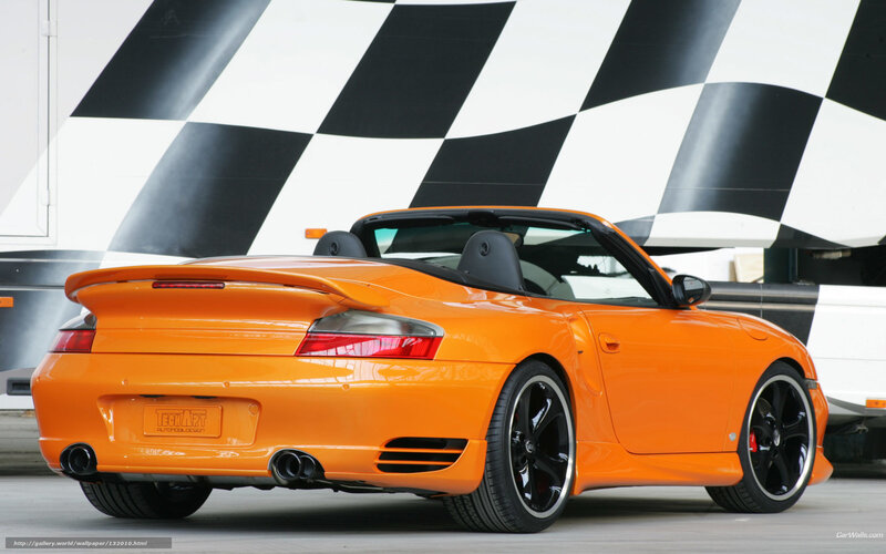 Orange Porsche 911 Turbo Cabriolet