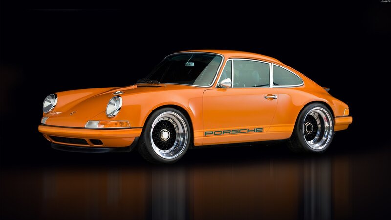 Orange Porsche Car — Dramatic